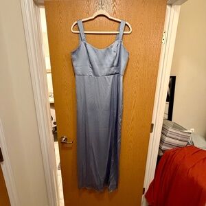 Azazie Denice Dusty Blue Bridesmaid Dress | Altered | Size A14